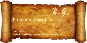 Mathern Gemella névjegykártya